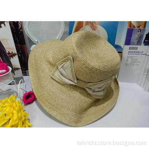 Natural Womens Sun Hats With Large Brim , Fashion Sun Prote